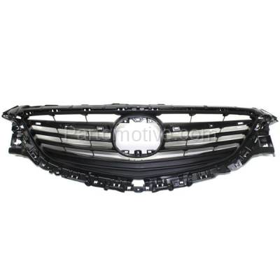 Aftermarket Replacement - GRL-2116C CAPA 2014-2017 Mazda 6 (For Models without LED Lamps) Front Face Bar Grille Assembly Dark Gray Shell & Insert Plastic without Emblem