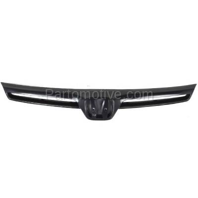 Aftermarket Replacement - GRL-1839C CAPA 2006-2008 Honda Civic (Coupe 2-Door) (excluding Si Model) Front Center Grille Assembly Painted Black Shell & Insert Plastic