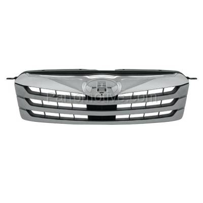 Aftermarket Replacement - GRL-2339C CAPA 2010-2012 Subaru Outback (Wagon 4-Door) Front Center Grille Assembly Silver Shell with Textured Gray Insert Plastic without Emblem