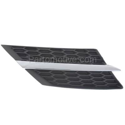 Aftermarket Replacement - GRL-1099RC CAPA 2013-2015 Toyota RAV4 (For Japan/North America Built Models) Front Grille Assembly Textured Black with Chrome Molding Right Passenger Side