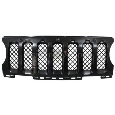 Aftermarket Replacement - GRL-1354C CAPA 2011-2017 Jeep Patriot (4Cyl, 2.0L 2.4L Engine) Front Center Face Bar Grille Grill Insert Assembly Matte Black without Emblem
