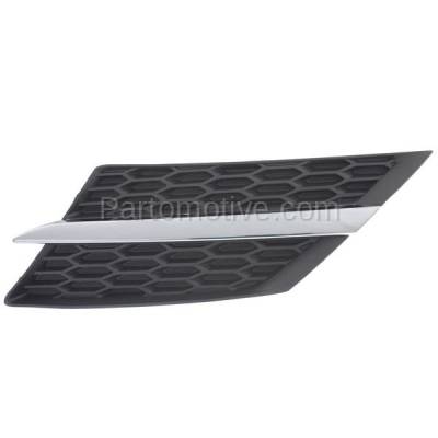 Aftermarket Replacement - GRL-1099LC CAPA 2013-2015 Toyota RAV4 (For Japan/North America Built Models) Front Grille Assembly Textured Black with Chrome Molding Left Driver Side