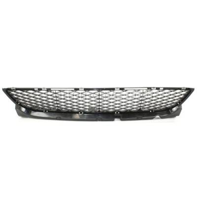 Aftermarket Replacement - GRL-2060C CAPA 2007-2009 Mazda 3 (Sedan 4-Door) (Models with Standard Type Bumper) Front Center Bumper Cover Grille Assembly Textured Black Plastic
