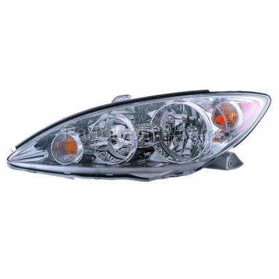 Aftermarket Replacement - HLT-1255L 2005 2006 Toyota Camry (USA Built Vehicle) Front Halogen Headlight Headlamp Assembly with Bulb Left Driver Side