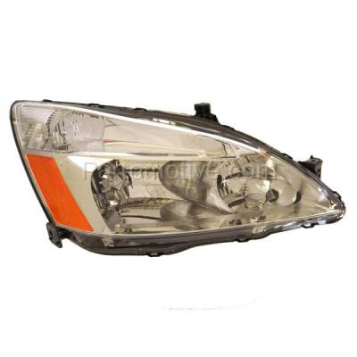 Aftermarket Replacement - HLT-1159RC CAPA 2003-2007 Honda Accord (Coupe & Sedan) Front Halogen Headlight Assembly Lens Housing without Bulb Right Passenger Side
