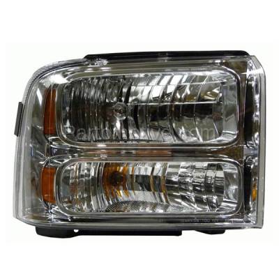 Aftermarket Replacement - HLT-1325R 2005 Ford Excursion & 2005-2007 F-250 F-350 F-450 F-550 SuperDuty Truck Halogen Headlight Assembly with Bulb Right Passenger Side