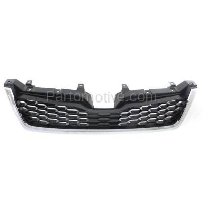 Aftermarket Replacement - GRL-2344C CAPA 2014-2016 Subaru Forester (2.0 Liter H4 Turbocharged) Front Radiator Grille Assembly Textured Dark Gray with Chrome Molding