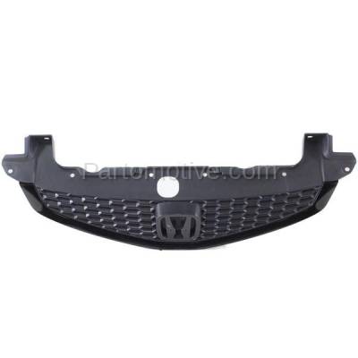 Aftermarket Replacement - GRL-1866C CAPA 2012-2013 Honda Civic (Si & Si HFP) (Coupe 2-Door) Front Center Face Bar Grille Assembly Painted Black Shell & Insert Plastic