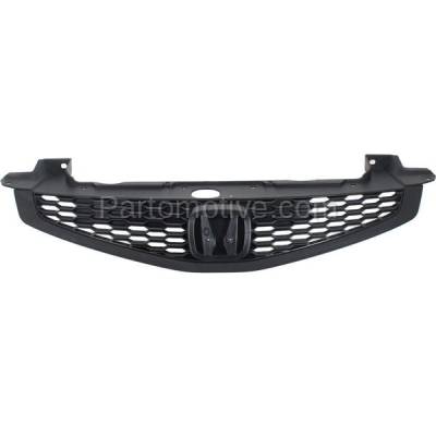Aftermarket Replacement - GRL-1863C CAPA 2012-2013 Honda Civic (Coupe 2-Door) (excluding Si Model) Front Center Face Bar Grille Assembly Painted Black Shell & Insert Plastic