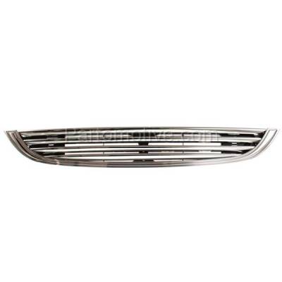 Aftermarket Replacement - GRL-2180 2002-2004 Mini Cooper (Base Model) Hatchback (For Models without Aero Package) Front Grille Assembly Chrome Shell with Black Insert