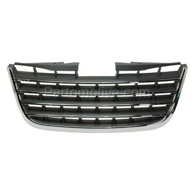 Aftermarket Replacement - GRL-1310 2008-2010 Chrysler Town & Country (Limited, Touring, Walter P. Chrysler Signature Series) Front Grille Assembly Chrome Shell Gray Insert Plastic
