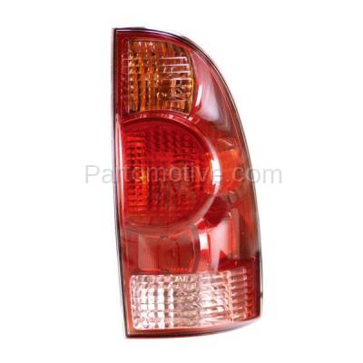 Aftermarket Replacement - TLT-1135R 2005-2008 & 2012-2015 Toyota Tacoma Truck (4Cyl 6Cyl, 2.7L 4.0L) Taillight Red Lens & Housing with Halogen Bulb Right Passenger Side