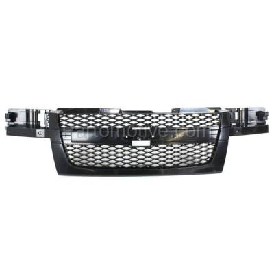 Aftermarket Replacement - GRL-1716C CAPA 2004-2012 Chevrolet Colorado Front Center Grille Assembly Textured Dark Gray Shell & Insert (without Chrome Center Bar) Plastic
