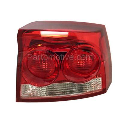 Aftermarket Replacement - TLT-1599R 2009-2010 Dodge Charger (8Cyl 6Cyl, 6.1L 5.7L 3.5L 2.7L Engine) Taillight Assembly Red Clear Lens & Housing with Bulb Right Passenger Side