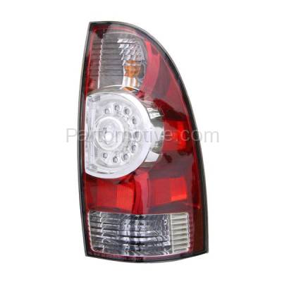 Aftermarket Replacement - TLT-1616R 2009-2015 Toyota Tacoma Pickup Truck (2WD & 4WD) Rear LED Taillight Assembly Red Clear Lens & Housing with Bulb Right Passenger Side