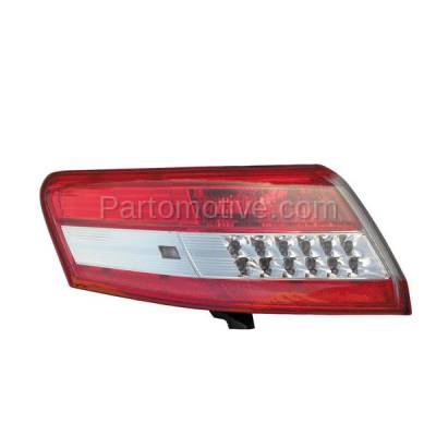 Aftermarket Replacement - TLT-1619L 2010-2011 Toyota Camry (USA Built) (excluding Hybrid Model) Rear Outer Taillight Assembly Lens & Housing with Bulb Left Driver Side