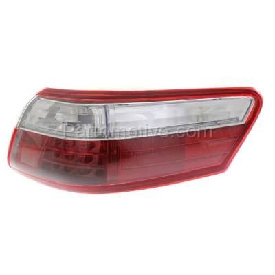 Aftermarket Replacement - TLT-1395R 2007-2009 Toyota Camry (Japan or USA Built) Rear Outer LED Taillight Assembly Red Clear Lens & Housing without Bulb Right Passenger Side