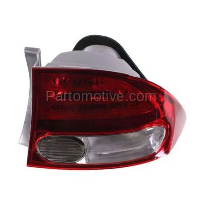 Aftermarket Replacement - TLT-1376R 2009-2011 Honda Civic (Sedan 4-Door) Rear Outer Body Mounted Taillight Assembly Lens & Housing without Bulb Right Passenger Side