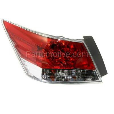 Aftermarket Auto Parts - TLT-1379LC CAPA 2008-2012 Honda Accord (Sedan 4-Door) (2.4L 3.5L Engine) Rear Taillight Assembly Red Clear Lens & Housing with Bulb Left Driver Side