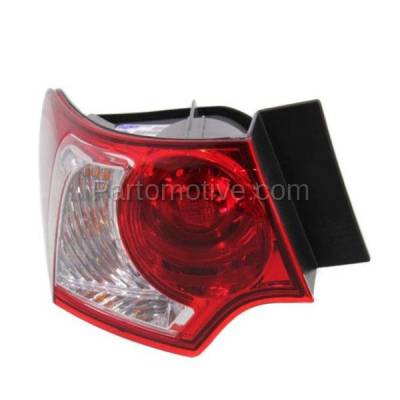 Aftermarket Replacement - TLT-1623L 2009-2010 Acura TSX Rear Outer Quarter Panel Taillight Taillamp Assembly Red Clear Lens & Housing with Bulb Left Driver Side