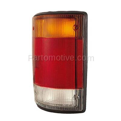 Aftermarket Replacement - TLT-1522R 1992-1994 Ford Econoline E-Series Van Rear Taillight Taillamp Assembly Red Amber Clear Lens & Housing without Bulb Right Passenger Side