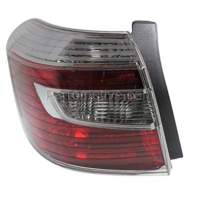 Aftermarket Replacement - TLT-1424L 2008-2010 Toyota Highlander (Hybrid & Hybrid Limited) Rear Taillight Assembly Red Clear Lens & Housing without Bulb Left Driver Side