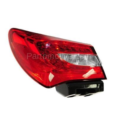 Aftermarket Replacement - TLT-1644L 2011-2014 Chrysler 200 (Sedan 4Door) Rear Quarter Panel Outer Body Mounted Taillight Assembly with Lens & Housing & Bulb Left Driver Side