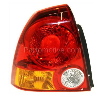 Aftermarket Replacement - TLT-1094L 2003-2006 Hyundai Accent (Sedan 4-Door) Rear Taillight Taillamp Assembly Red, Amber & Clear Lens & Housing with Bulb Left Driver Side