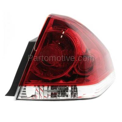 Aftermarket Replacement - TLT-1228R 2006-2013 Chevrolet Impala & 2014-2016 Impala Limited Rear Taillight Taillamp Assembly Red Clear Lens & Housing with Bulb Right Passenger Side