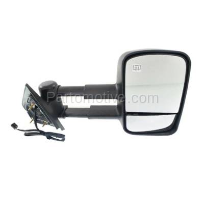 Aftermarket Replacement - MIR-1730R 2007-2014 Chevrolet/GMC Silverado & Sierra, Avalanche, Suburban, Tahoe Rear View Telescoping Tow Mirror Power, Heated Right Passenger Side