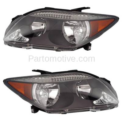 Aftermarket Replacement - HLT-1294L & HLT-1294R 2005-2007 Scion tC (For Models without Base Package) Halogen Headlight Assembly Lens Housing without Bulb SET PAIR Left & Right Side