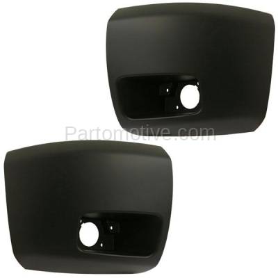 Aftermarket Replacement - BED-1041LC & BED-1041RC CAPA 2007-2013 Chevrolet Silverado 1500 Pickup Truck (Models with Fog Lamp) Front Bumper Extension End Cap Primed Plastic Right & Left Side