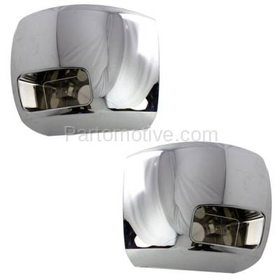Aftermarket Replacement - BED-1043L & BED-1043R 2007-2010 Chevrolet Silverado Pickup Truck 2500HD/3500HD Front Bumper Extension End Cap End Chrome Plastic Right & Left Side