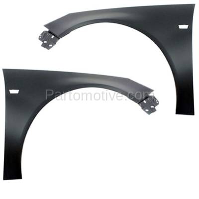 Aftermarket Replacement - FDR-1613LC & FDR-1613RC CAPA 2011 Buick Regal CXL (Sedan 4-Door) (2.0L & 2.4L) Front Fender (with Turn Signal Light Hole) Primed PAIR SET Driver & Passenger Side