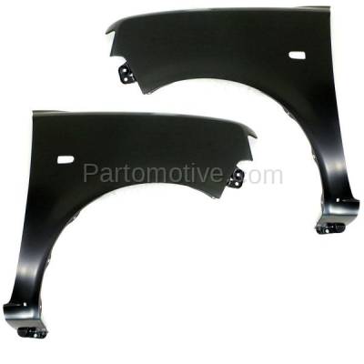 Aftermarket Replacement - FDR-1827L & FDR-1827R 2004-2006 Scion xB (1.5 Liter 4Cyl Engine) Wagon Front Fender Quarter Panel (with Turn Signal Light Hole) Primed Steel SET PAIR Left & Right Side