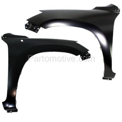 Aftermarket Replacement - FDR-1606LC & FDR-1606RC CAPA 2006-2008 Toyota RAV4 (Japan or North America Built) Front Fender Quarter Panel (without Fender Flare Holes) SET PAIR Right & Left Side