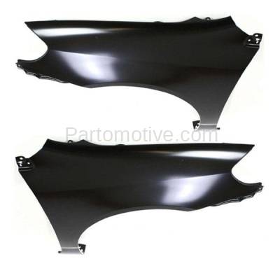 Aftermarket Replacement - FDR-1173L & FDR-1173R 2003-2008 Toyota Corolla CE/LE Front Fender Quarter Panel (without Ground Effect) without Molding Holes Primed Set Pair Right & Left Side