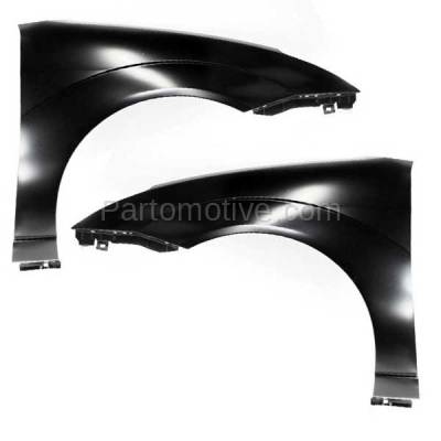 Aftermarket Replacement - FDR-1318L & FDR-1318R 2000-2004 Ford Focus (2.0 & 2.3 Liter Engine) Front Fender Quarter Panel (without Turn Signal Light Hole) Steel SET PAIR Right & Left Side