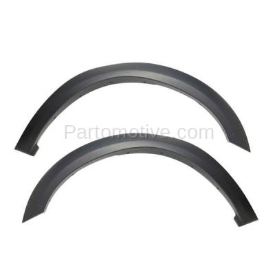 Aftermarket Replacement - FDF-1024L & FDF-1024R 2010-2021 Dodge Ram 1500/2500 Pickup Truck Front Fender Flare Wheel Opening Molding Trim Black Plastic SET PAIR Left & Right Side
