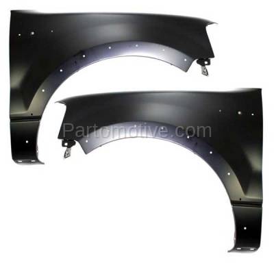 Aftermarket Replacement - FDR-1278L & FDR-1278R 2004-2006 Ford F-Series F150 Pickup Truck (excluding Heritage) Front Fender (with Wheel Opening Molding Holes) SET PAIR Left & Right Side