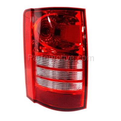 Aftermarket Replacement - TLT-1386L 2008-2010 Chrysler Town & Country (6Cyl, 3.3L 3.8L 4.0L) Rear Taillight Taillamp Assembly Red Clear Lens & Housing with Bulb Left Driver Side