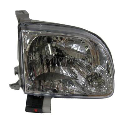 Aftermarket Replacement - HLT-1295RC CAPA 2005-2007 Toyota Sequoia & 2005-2006 Tundra Double Cab Pickup Truck Front Halogen Headlight Assembly with Bulb Right Passenger Side