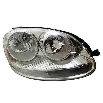 Aftermarket Replacement - HLT-1350RC CAPA 2006-2009 Volkswagen GTI & 2005-2010 Jetta & 2006-2009 Rabbit Front Halogen Headlight Assembly with Bulb Right Passenger Side