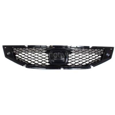 Aftermarket Replacement - GRL-1850 2008-2010 Honda Accord (4Cyl 6Cyl, 2.4L 3.5L Engine) (Coupe 2-Door) Front Center Face Bar Grille Insert Assembly Paintable Plastic
