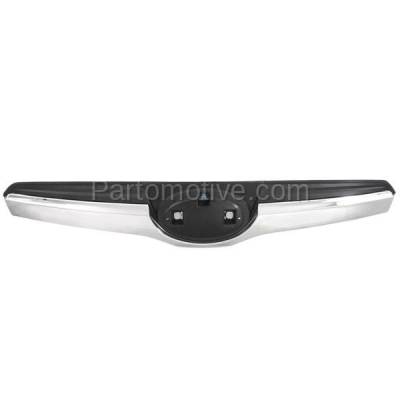 Aftermarket Replacement - GRL-2346 2014-2016 Subaru Forester Front Upper Grille Trim Assembly Textured Black Shell & Insert with Chrome Molding Plastic without Emblem
