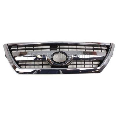 Aftermarket Replacement - GRL-2514 2006-2009 Toyota 4Runner (Sport Model) Front Center Face Bar Grille Assembly Chrome Shell with Black Insert Plastic without Emblem