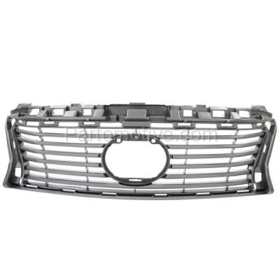 Aftermarket Replacement - GRL-2048 2013-2015 Lexus ES350 & ES300h (2.5L & 3.5L) (Models without Crafted Line Edition) Front Center Grille Assembly Painted Silver Plastic