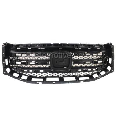Aftermarket Replacement - GRL-1864 2012-2015 Honda Pilot (3.5 Liter V6 Engine) Front Center Face Bar Grille Assembly Textured Black Shell & Insert without Moldings Plastic