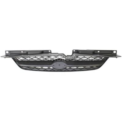 Aftermarket Replacement - GRL-1969 2003-2005 Kia Rio (1.6 Liter 4Cyl Engine) Front Face Bar Grille  Assembly Black Shell & Insert with Center Bar without Emblem Plastic