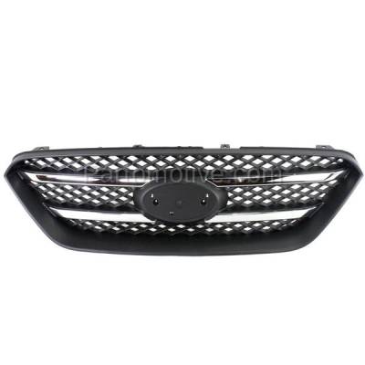 Aftermarket Replacement - GRL-1983 2007-2010 Kia Rondo 2.4L & 2.7L (Models with Production Date To June 2010) Front Grille Assembly Black with Chrome Molding Plastic